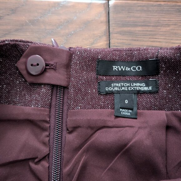 RW&CO pencil skirt heathered maroon size 0 - Picture 7 of 16